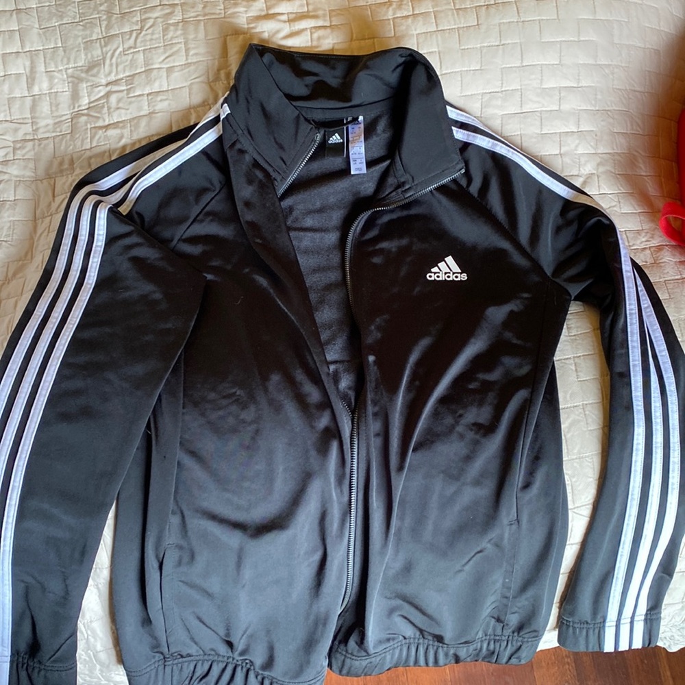 Adidas lightweight long sleeve black jacket